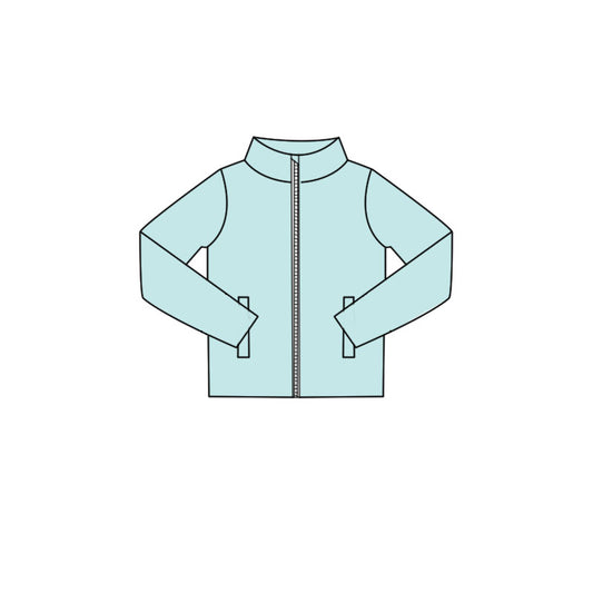 Blue color girls long sleeve yoga zip coat top preorder