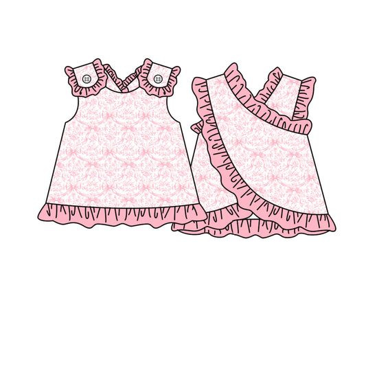 Pink bow toddle girls summer tank top preorder