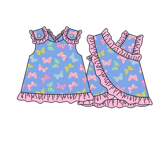 Butterfly print toddle girls summer tank top preorder