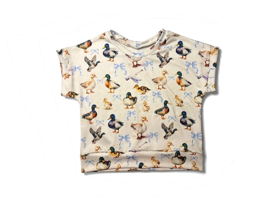Duck print boy short sleeve top preorder