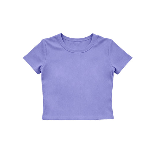 Purple color girls yoga short sleeve top preorder