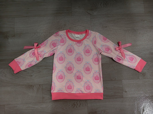 Fall pumpkin kids girl long sleeve top preorder
