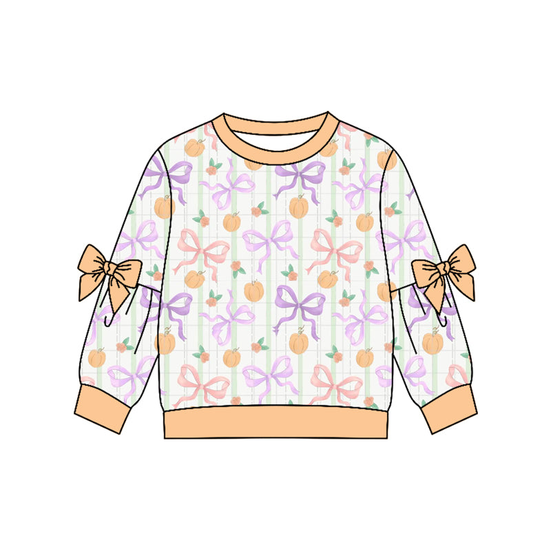 Fall pumpkin kids girl long sleeve top preorder