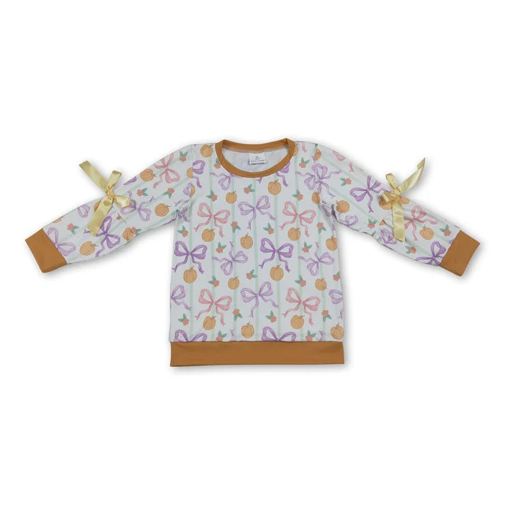 Fall pumpkin kids girl long sleeve top