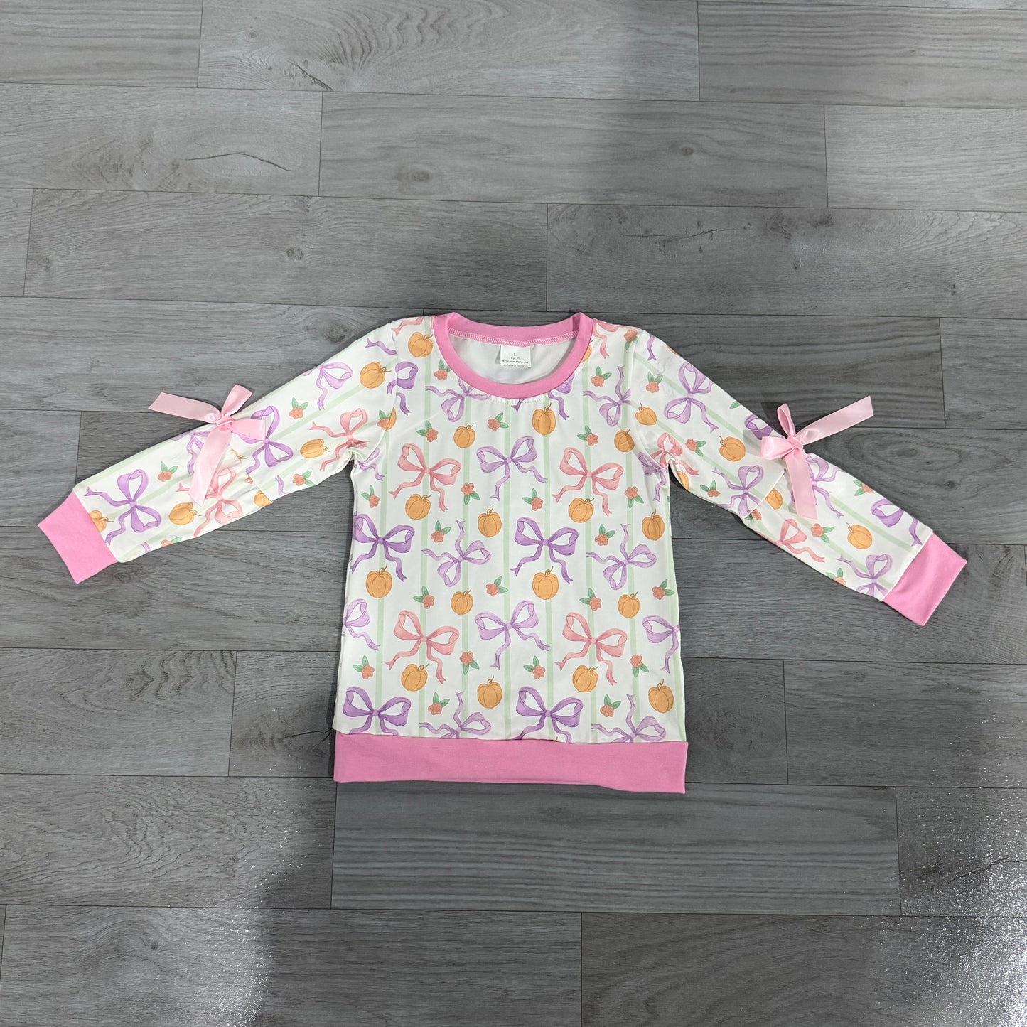 Fall pumpkin kids girl long sleeve top preorder