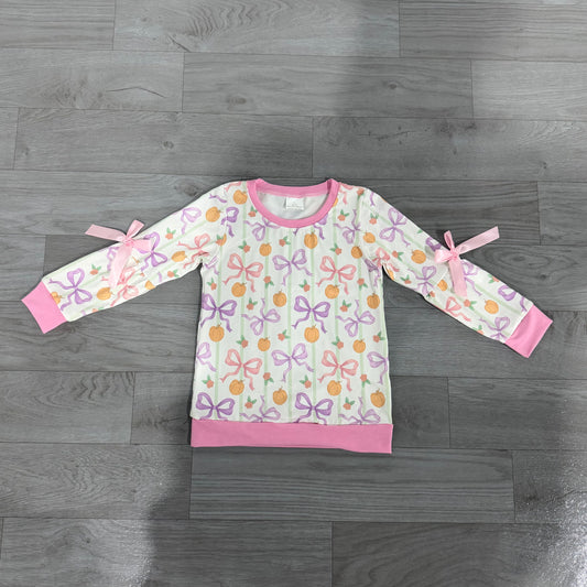 Fall pumpkin kids girl long sleeve top preorder
