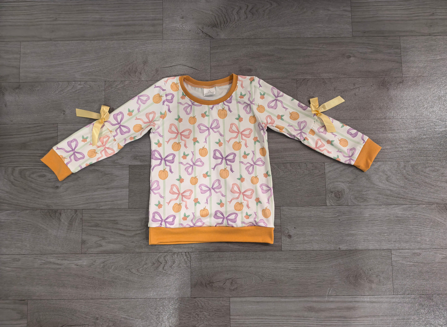 Fall pumpkin kids girl long sleeve top preorder