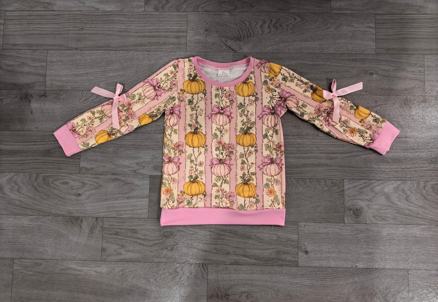 Fall pumpkin kids girl long sleeve top preorder