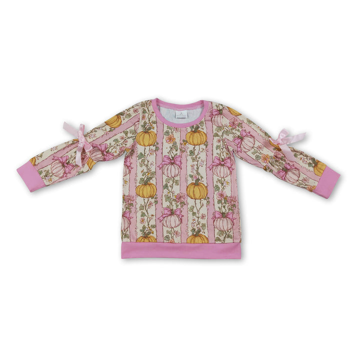 Fall pumpkin kids girl long sleeve top