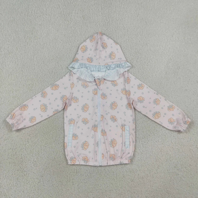 Fall pumpkin kids girl long sleeve hoodie top