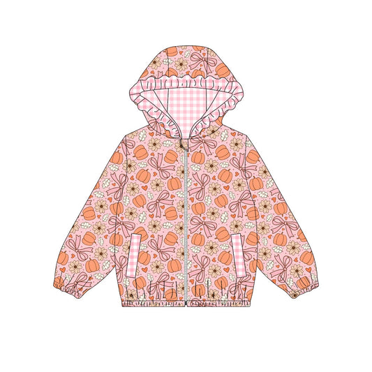 Fall pumpkin kids girl long sleeve hoodie top preorder