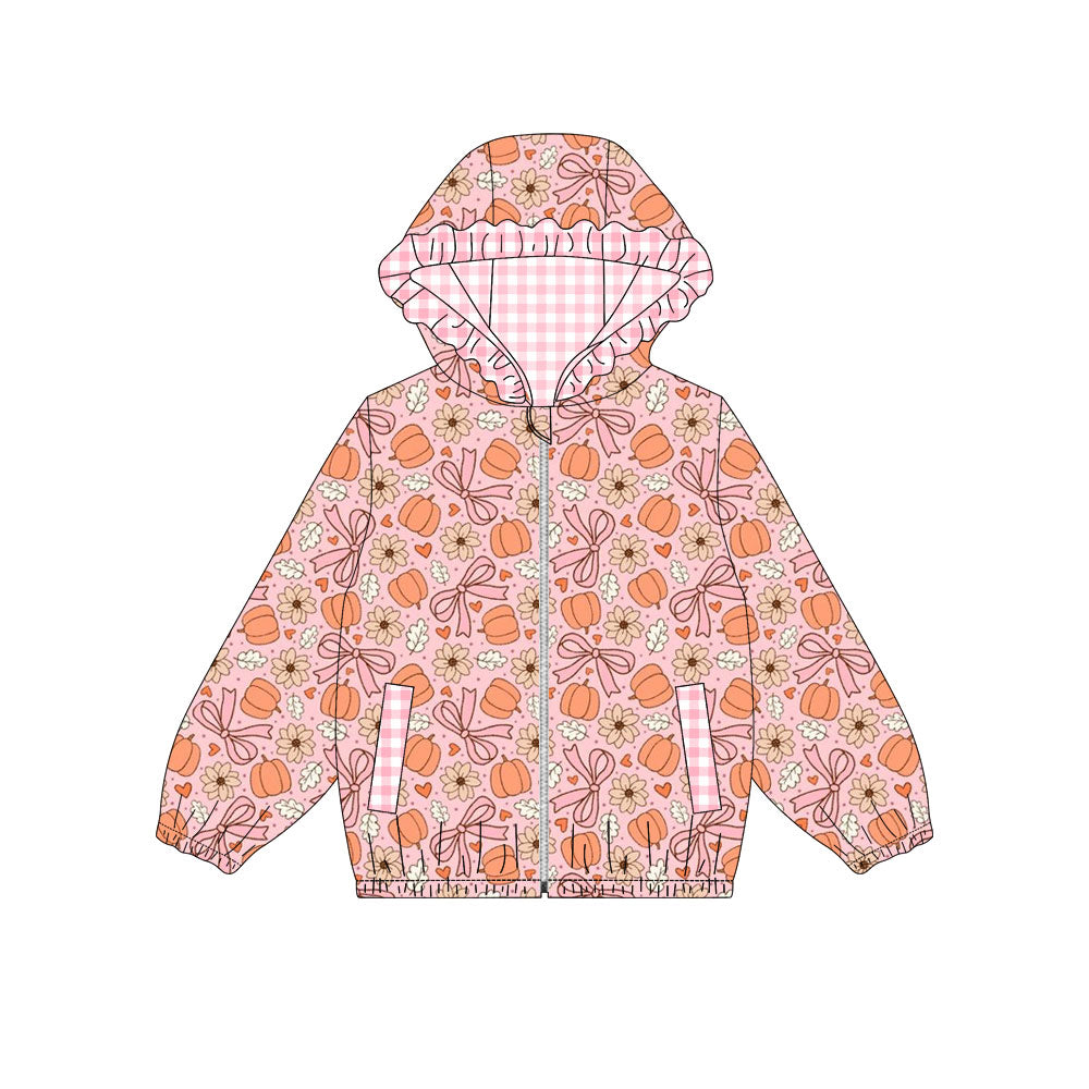 Fall pumpkin kids girl long sleeve hoodie top preorder