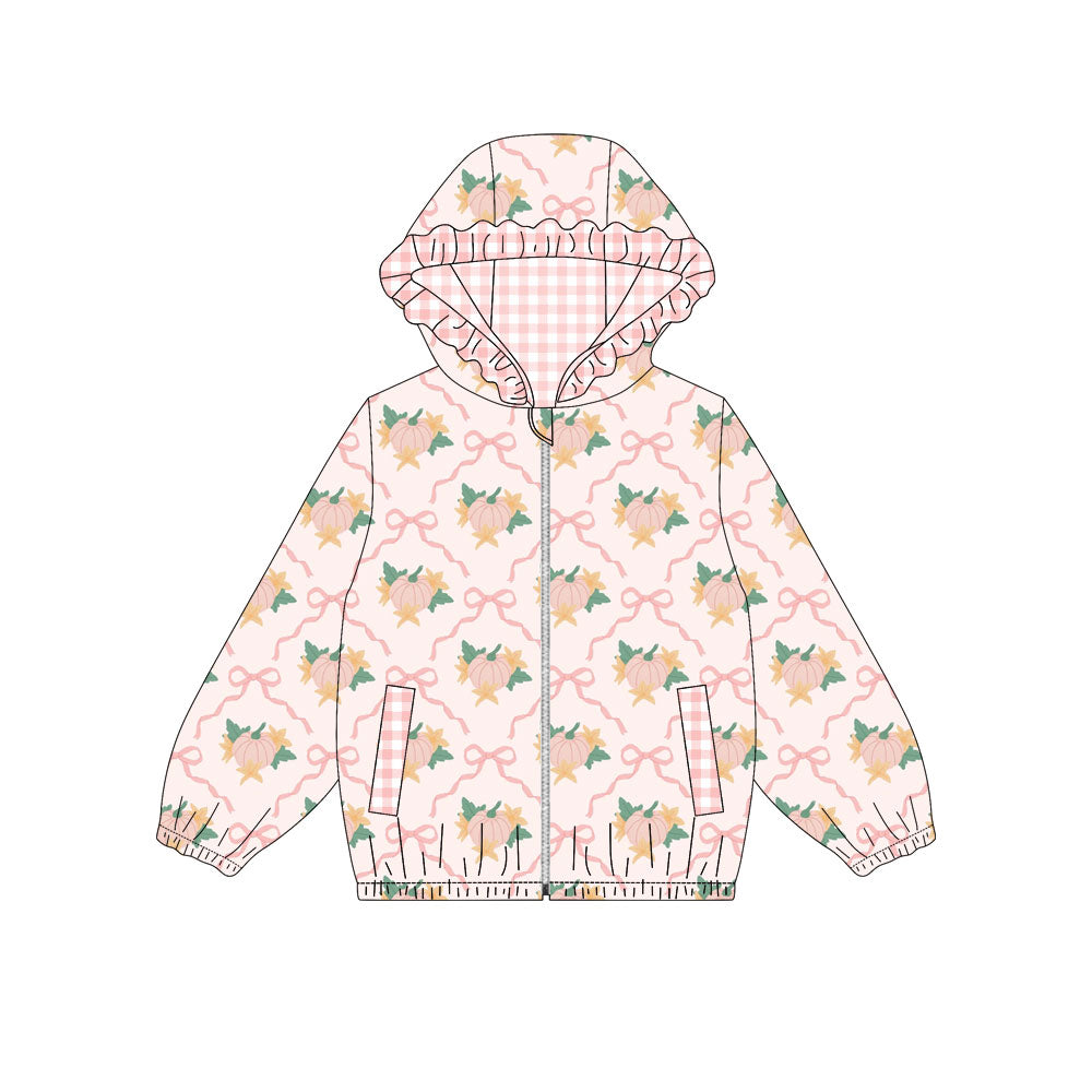 Fall pumpkin kids girl long sleeve hoodie top preorder
