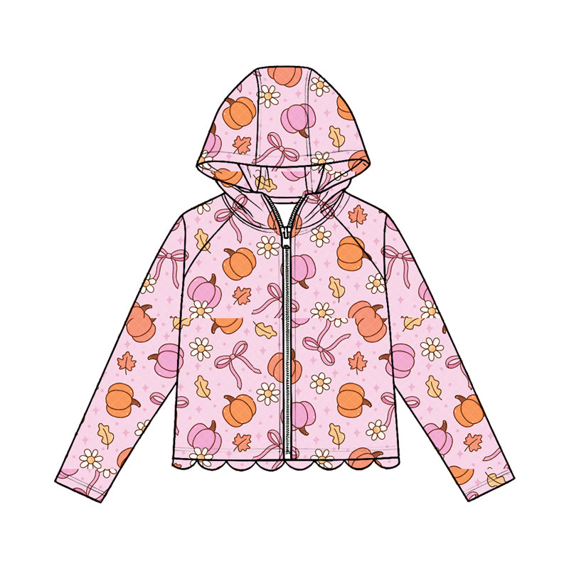 Fall pumpkin kids girl long sleeve hoodie top preorder