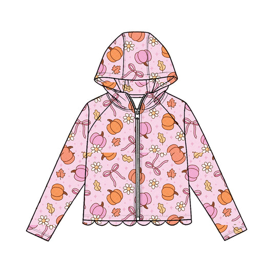 Fall pumpkin kids girl long sleeve hoodie top preorder
