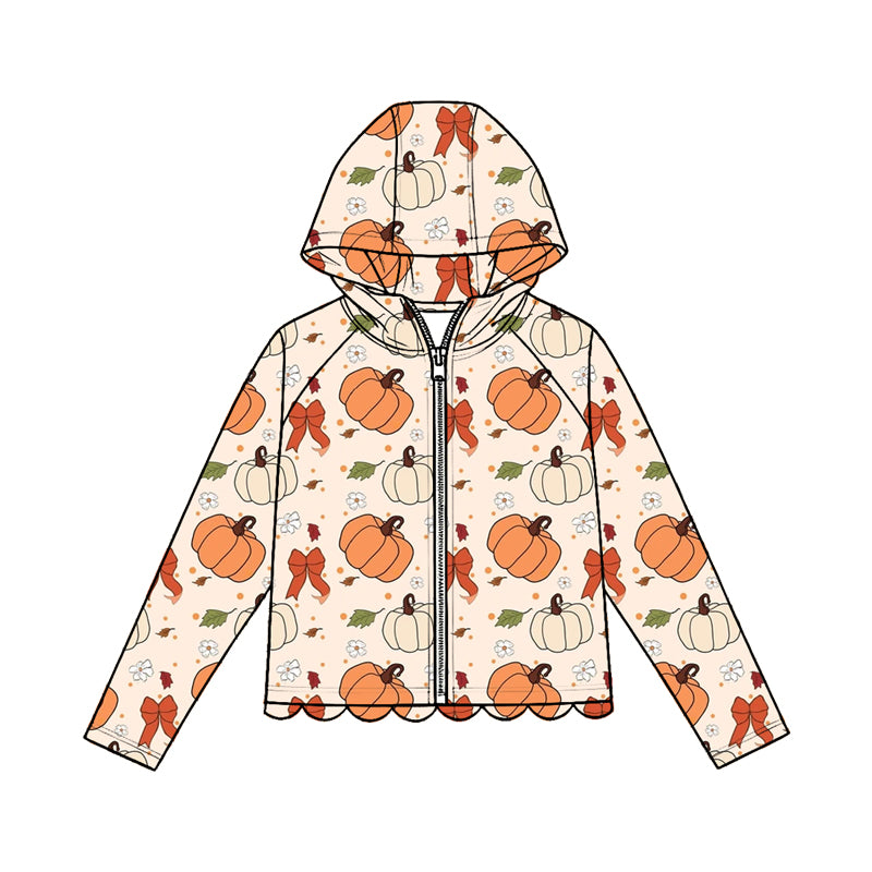 Fall pumpkin kids girl long sleeve hoodie top preorder