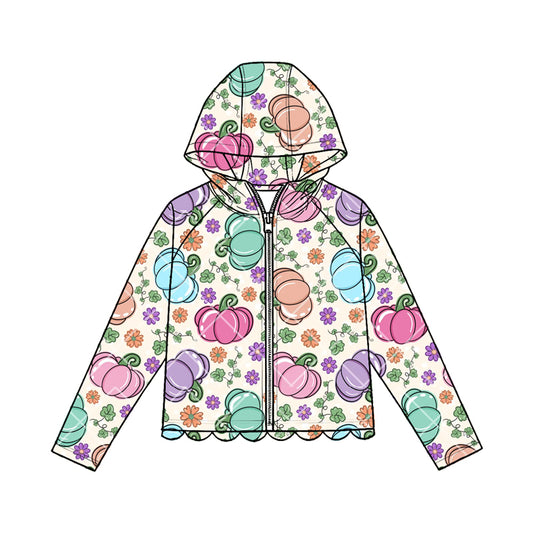 Fall pumpkin kids girl long sleeve hoodie top preorder