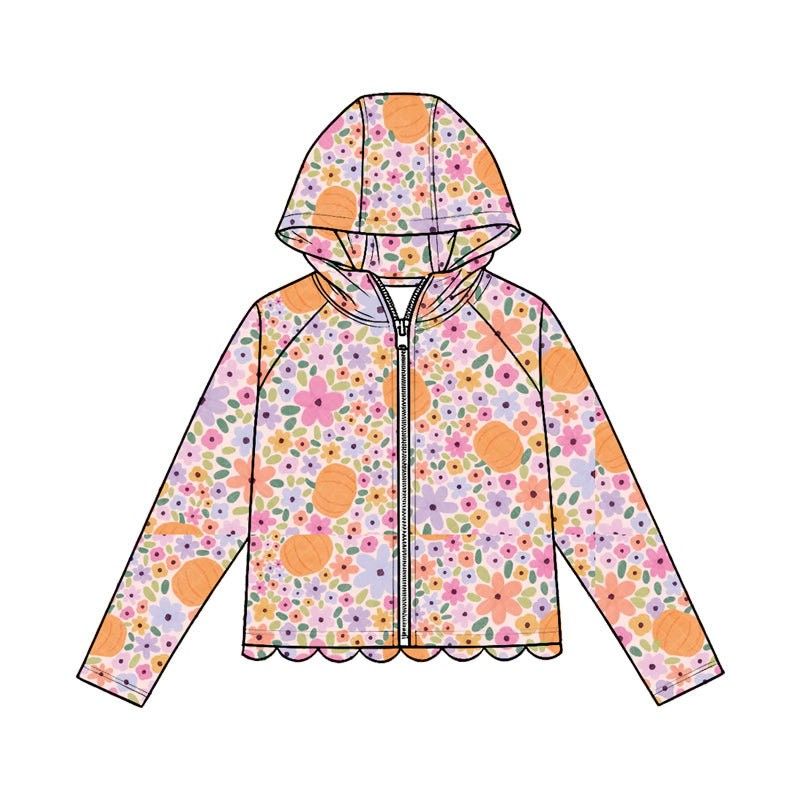 Fall pumpkin kids girl long sleeve hoodie top preorder