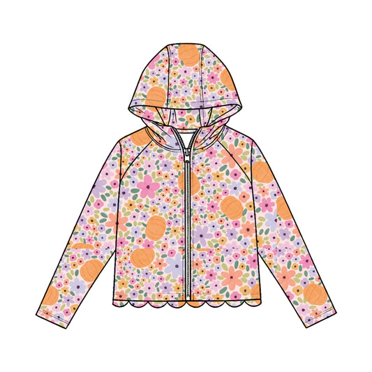 Fall pumpkin kids girl long sleeve hoodie top preorder