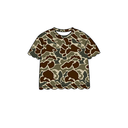 Brown camo girls short sleeve t-shirt top preorder