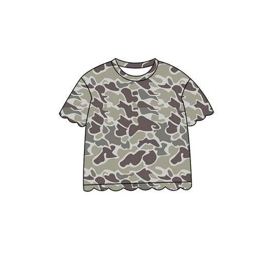 Light grey camo girls short sleeve t-shirt top preorder