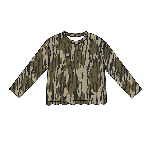 Camo print girls long sleeve t-shirt top preorder