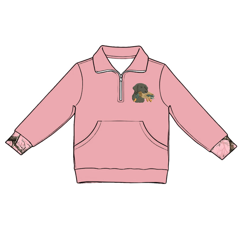 Duck dog print kids long sleeve pullover top preorder