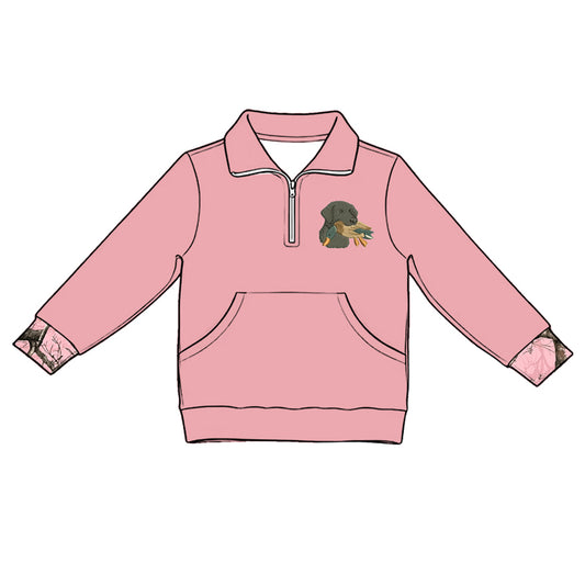 Duck dog print kids long sleeve pullover top preorder