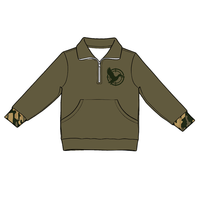 Deer print kids long sleeve pullover top preorder