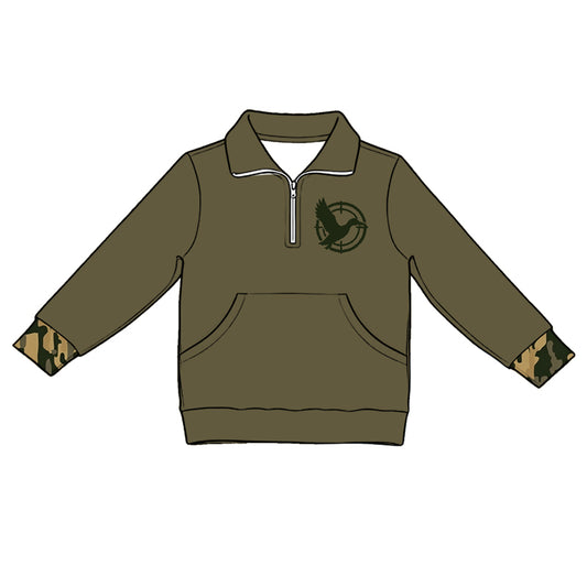 Deer print kids long sleeve pullover top preorder