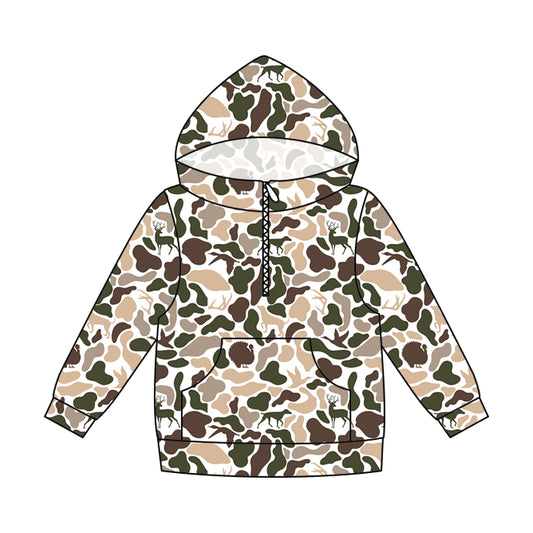 Adult women deer camo long sleeve hoodie top preorder