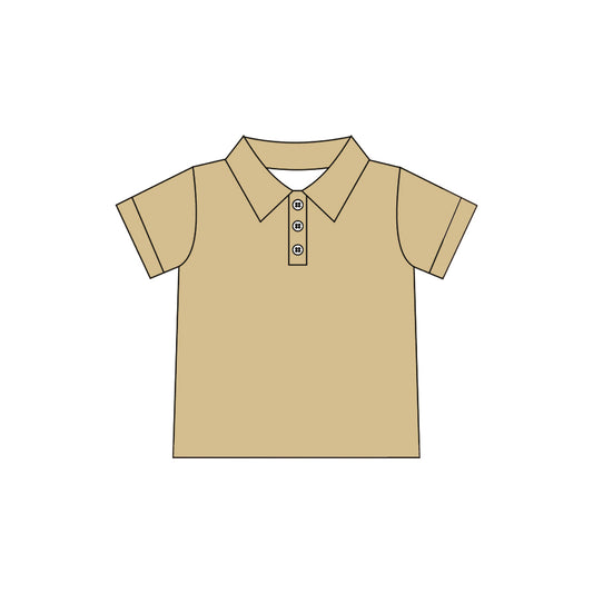 Khaki color kids boy short sleeve pullover top preorder