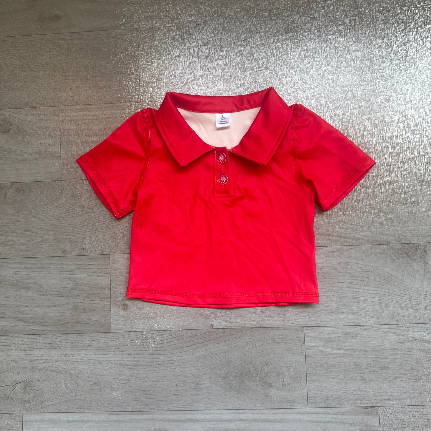 Red color kids boy short sleeve pullover top preorder