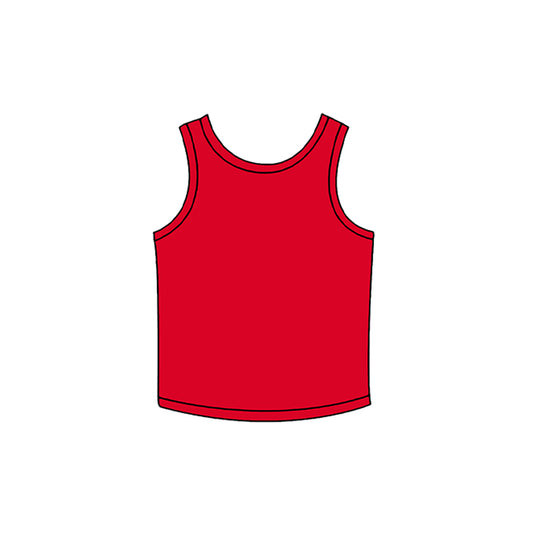 Red color kids girls sleeveless yoga top preorder
