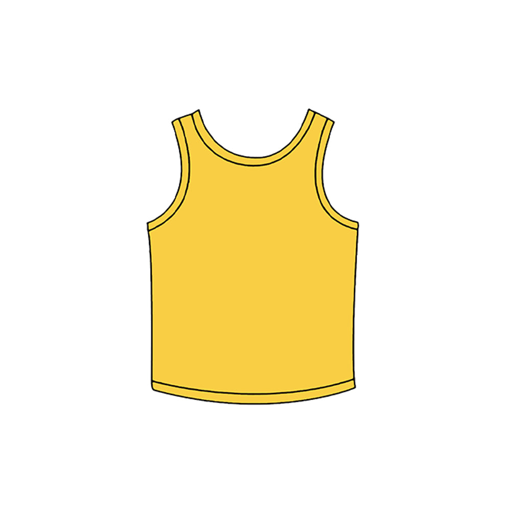 Yellow color kids girls sleeveless yoga top preorder