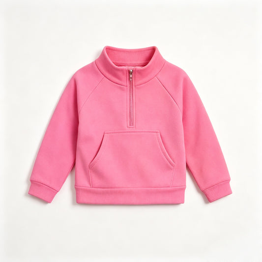 Pink color kids girl long sleeve pullover top preorder