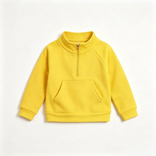 Yellow color kids girl long sleeve pullover top preorder