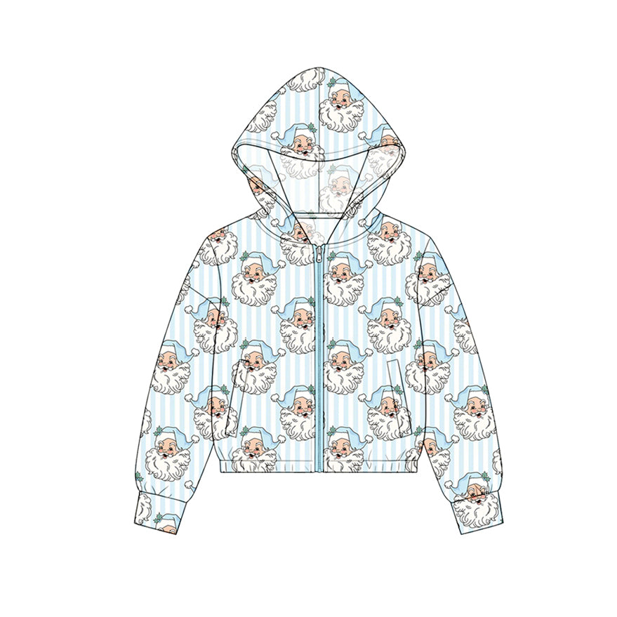 Christmas santa claus print kids girls long sleeve  hoodie top preorder