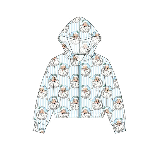 Christmas santa claus print kids girls long sleeve  hoodie top preorder