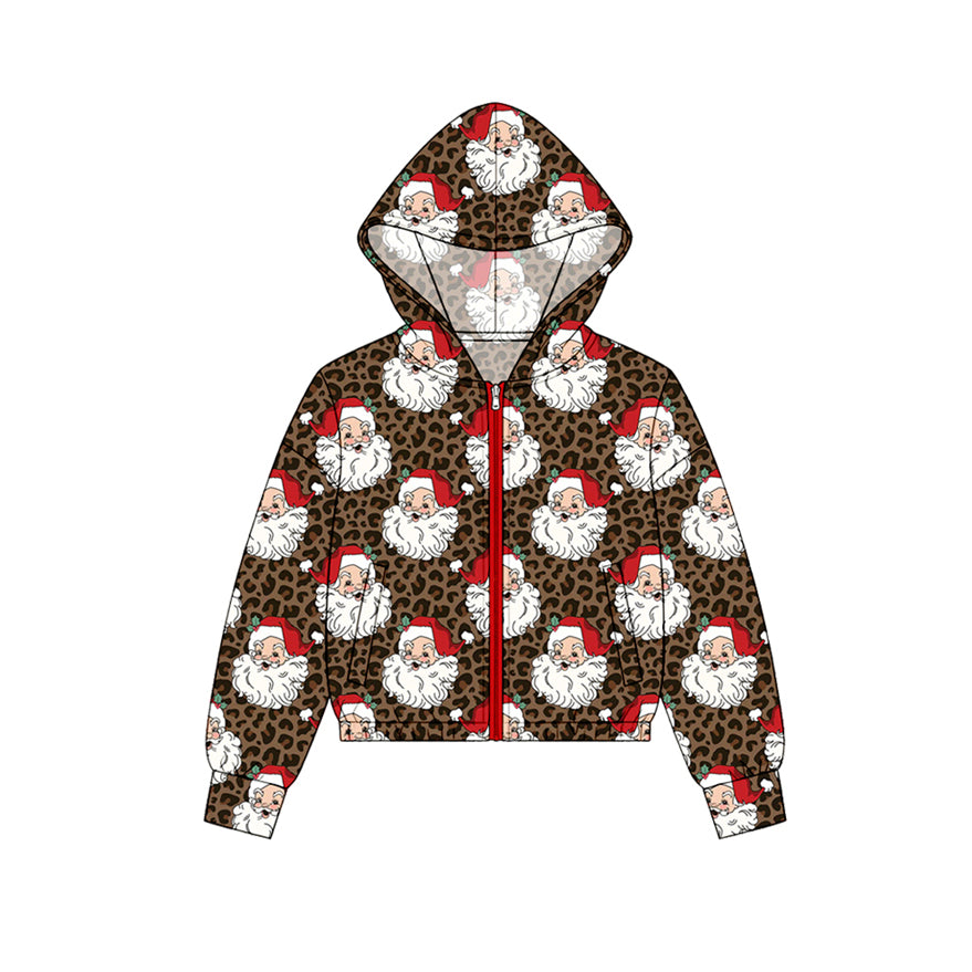Christmas santa claus print kids girls long sleeve  hoodie top preorder