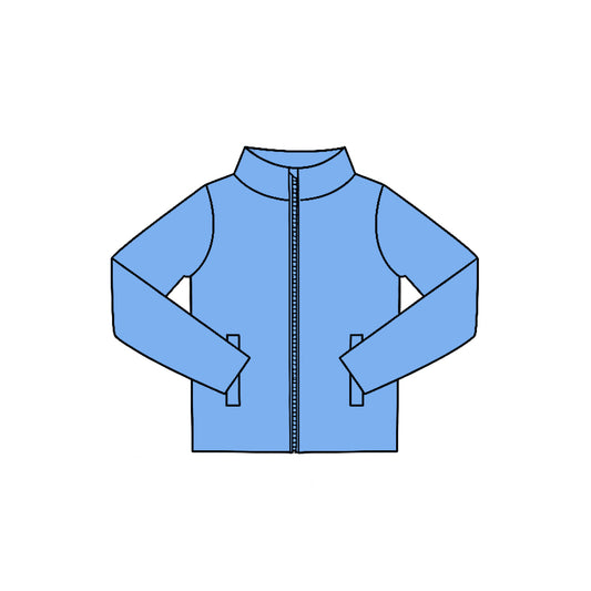 Dark blue color kids girls long sleeve yoga zip top preorder