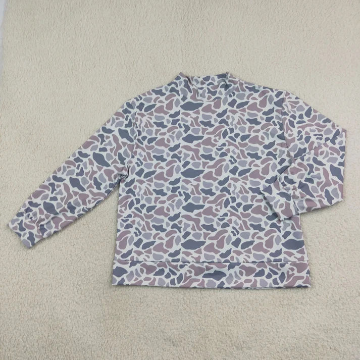 Adult women various colors camo print long sleeve yoga pullover top