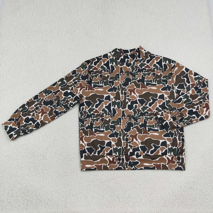 Adult women various colors camo print long sleeve yoga pullover top