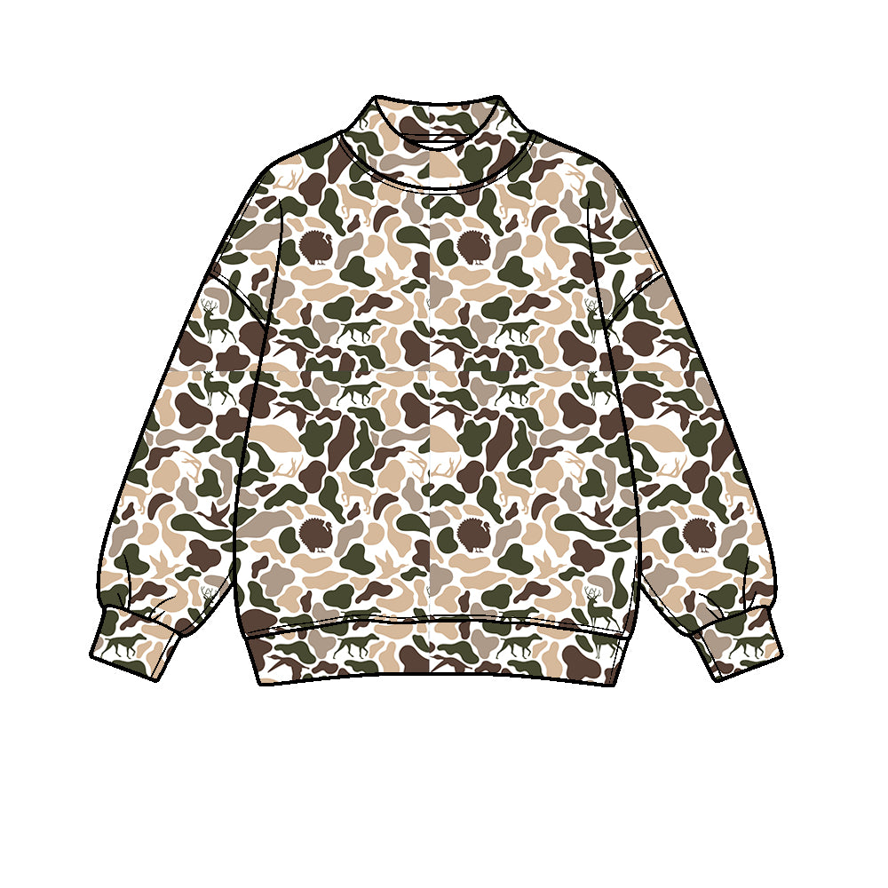Adult women deer duck camo long sleeve yoga pullover top preorder