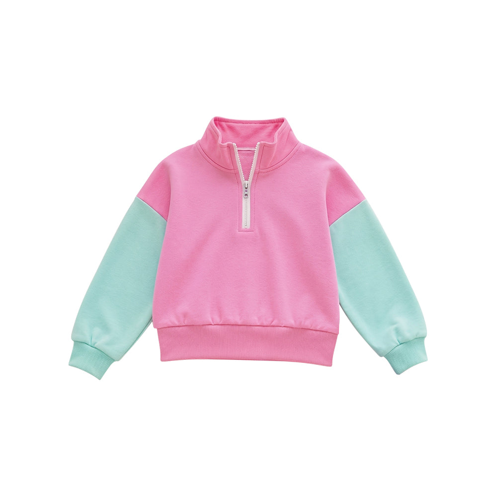 Pink color kids girls long sleeve pullover top preorder