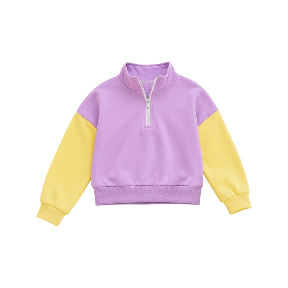 Lavender color kids girls long sleeve pullover top preorder