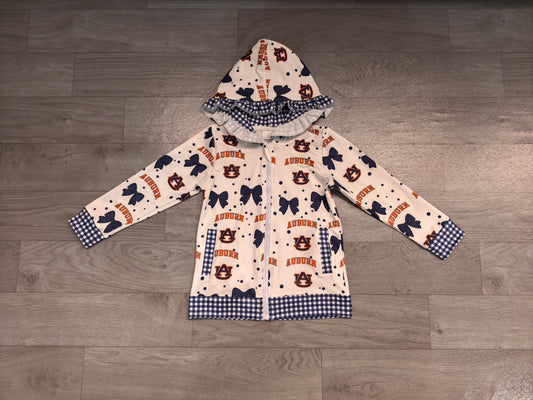 Auburn team print kids girls long sleeve  hoodie top preorder
