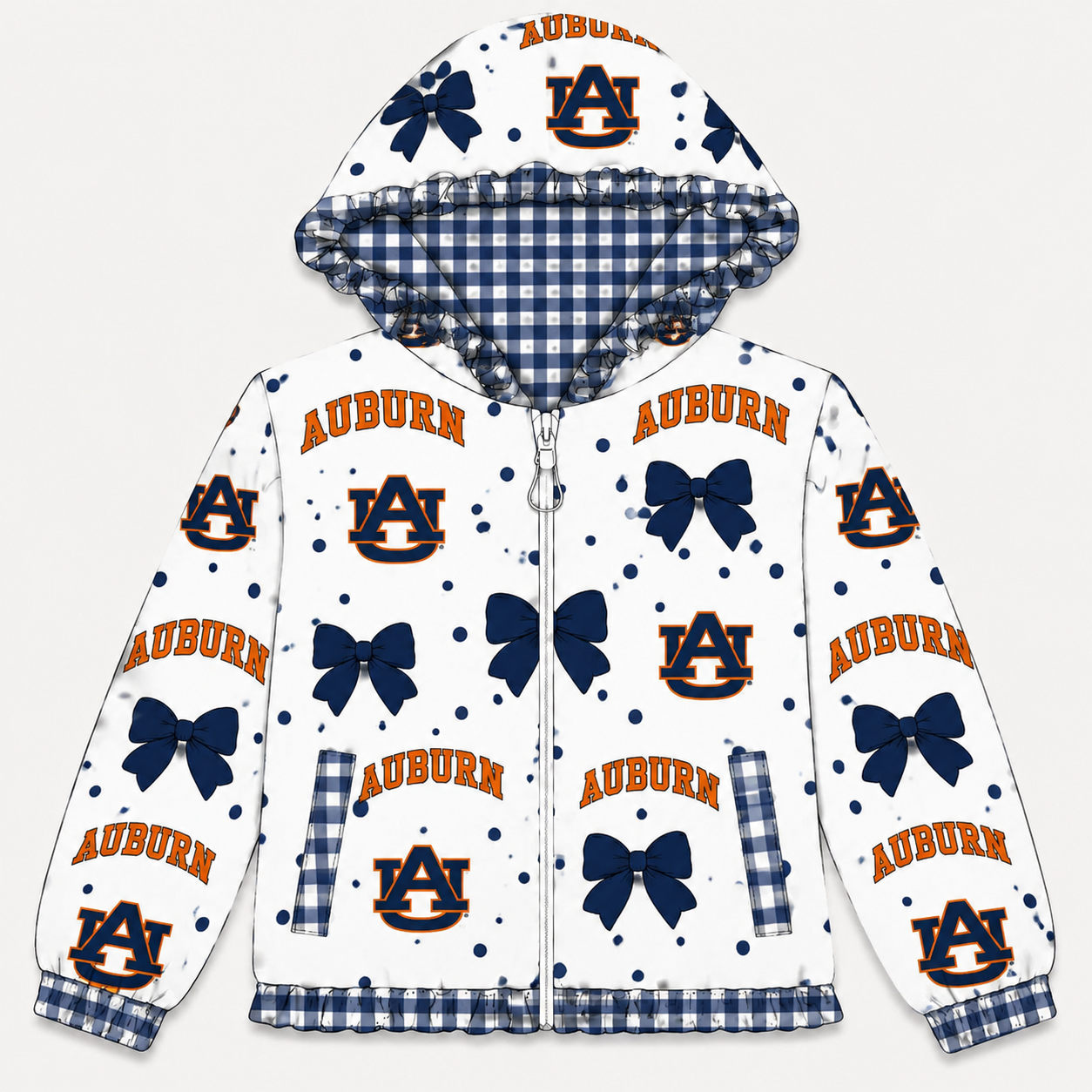 Auburn team print kids girls long sleeve  hoodie top preorder