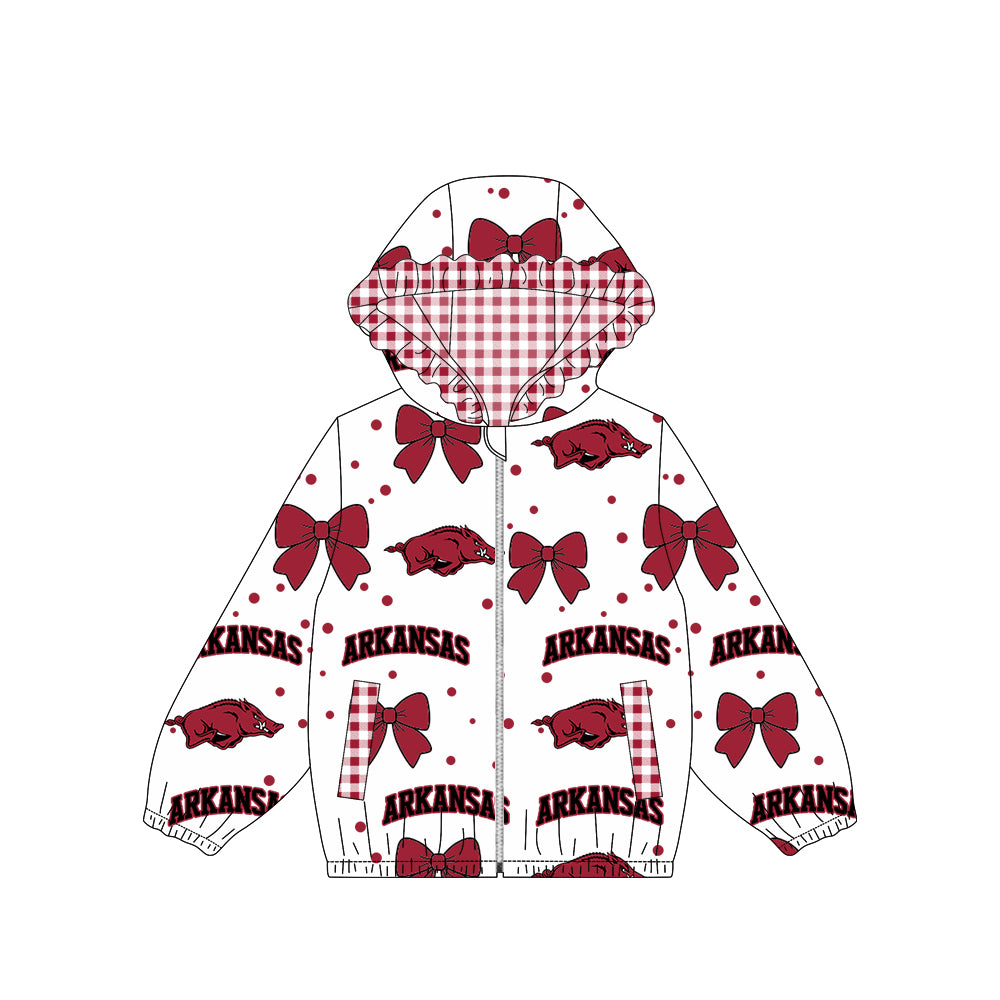 Arkansas team print kids girls long sleeve  hoodie top preorder