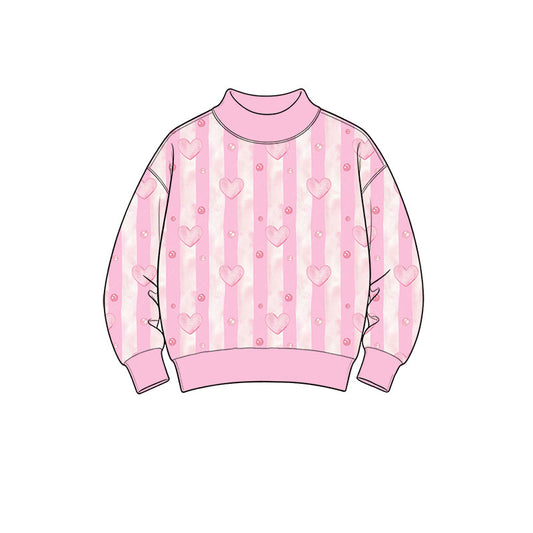 Valentines heart  girls long sleeve pullover top preorder